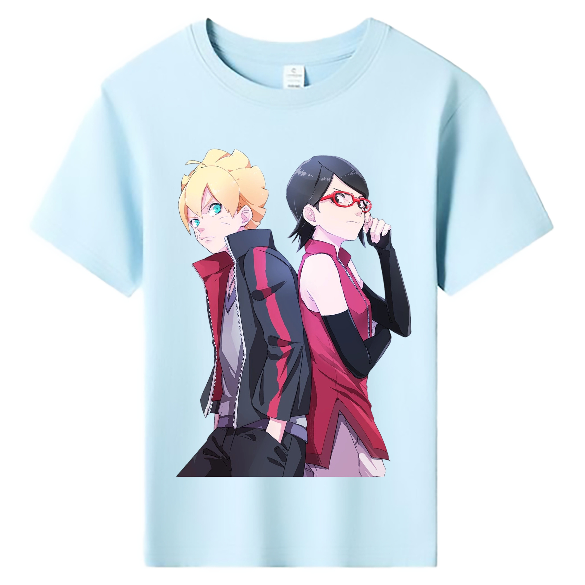 （画像用） NARUTO -ナルト- うちは サラダ Uchiha Sarada 綿100％キッズTシャツ（フロントプリント）